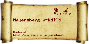 Mayersberg Arkád névjegykártya